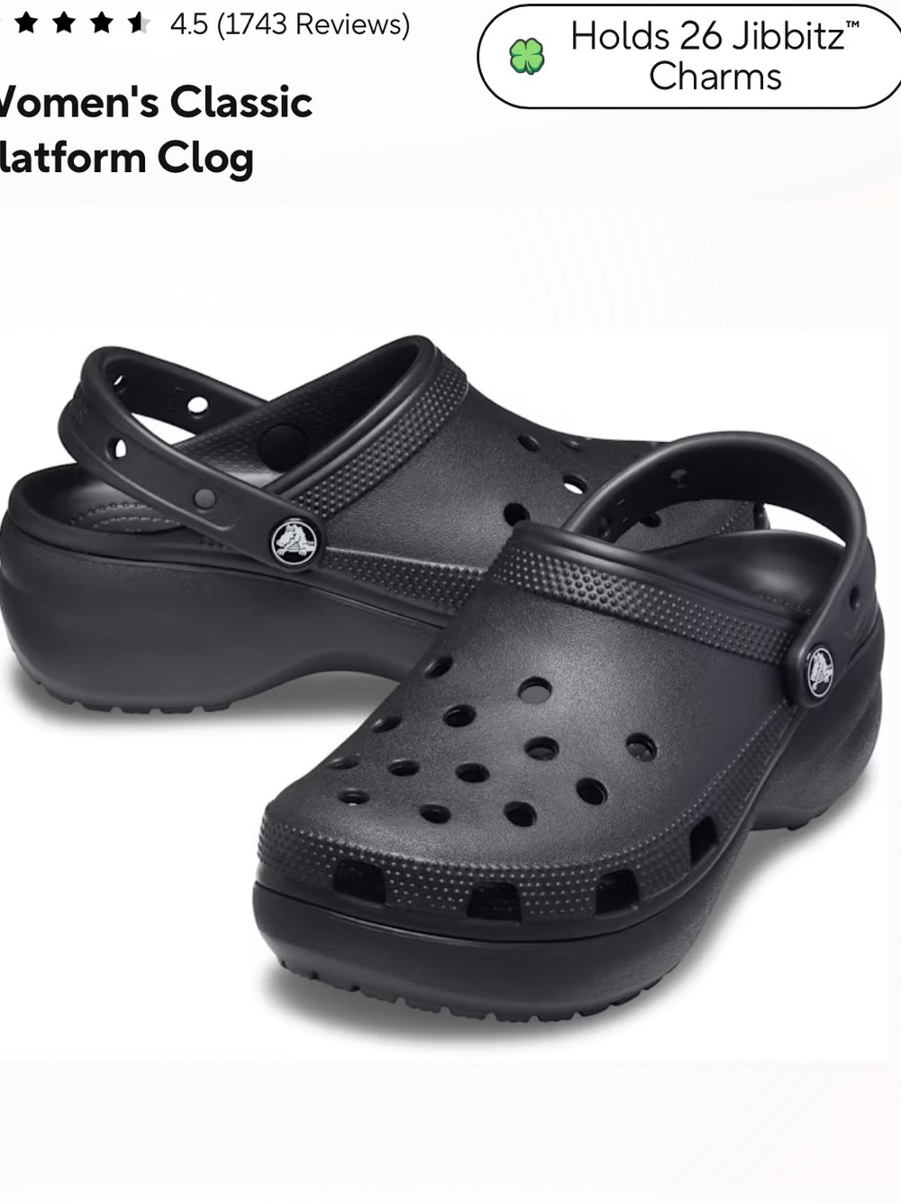 CROCS Black Slip-On Clogs with platform